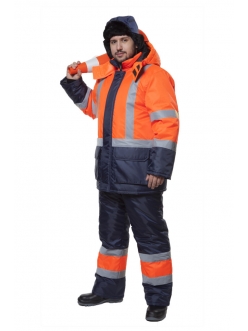 Костюм мужской утепленный Трасса куртка и полукомбинезон. Класс защиты: 2 (III климатический пояс)